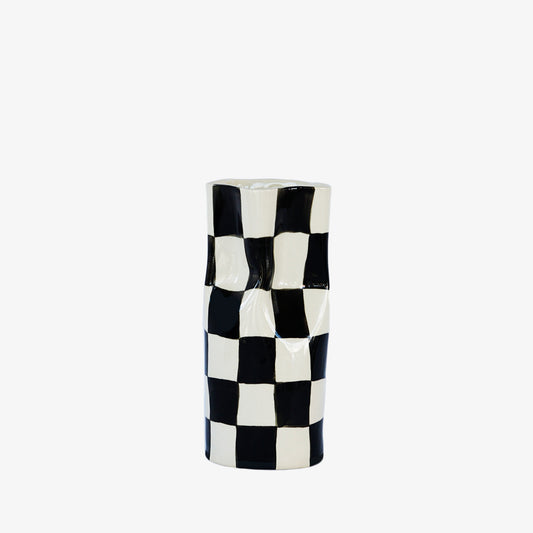 Ceramic Checkered Vase - Small