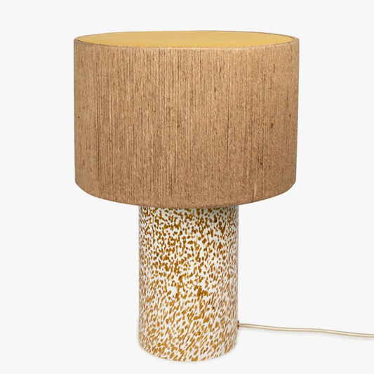 Ivory & Amber Pillar Lamp