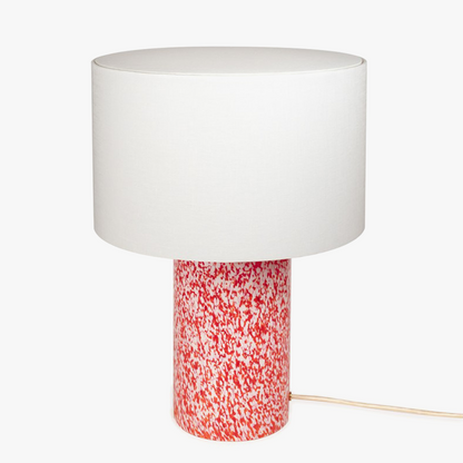 Red & Ivory Pillar Lamp