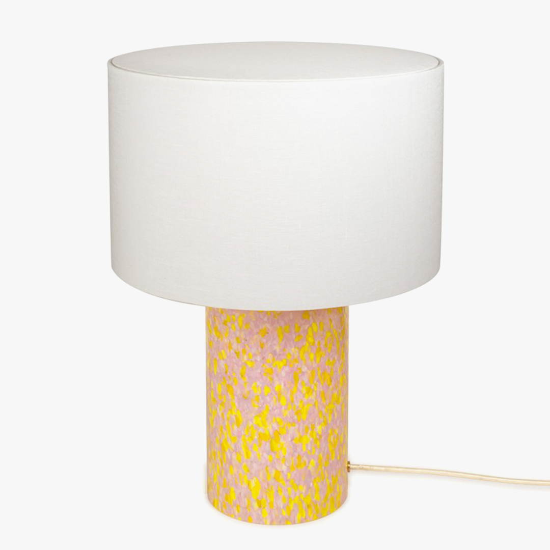 Yellow & Pink Pillar Lamp