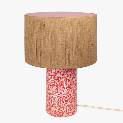 Red & Ivory Pillar Lamp