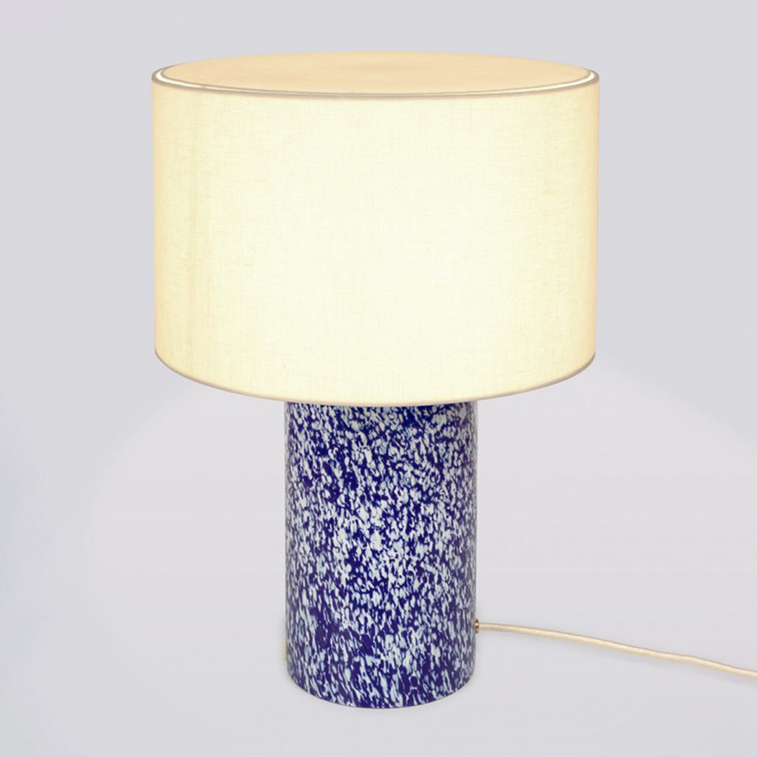 Blue & Ivory Pillar Lamp