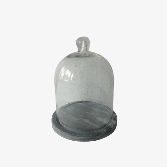 Small Glass Bell Jar with Black Marble Base