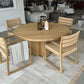 Solid Oak & Brass Dining Table